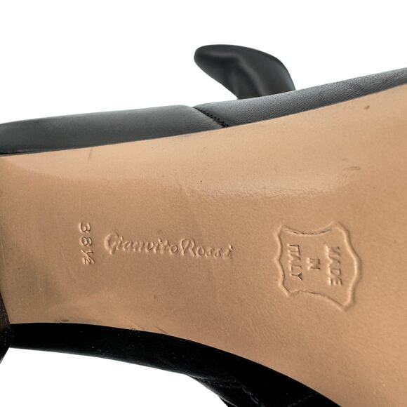 Gianvito Rossi Ankle Boots Almond Toe Leather Ankle Boots Black Size 38.5 - Picture 8 of 12